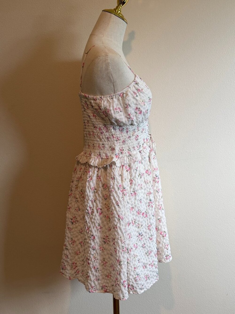 Altar'd State White Pink Floral Mini Dress S | Cottagecore Coquette - Picture 4 of 10